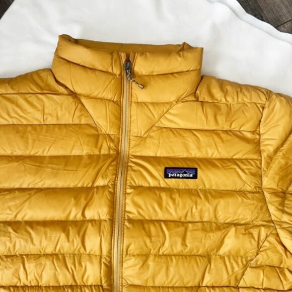 New $279 Patagonia Men's 2XL Down Sweater Full Zip Puffer Jacket Pufferfish Gold - Picture 3 of 9